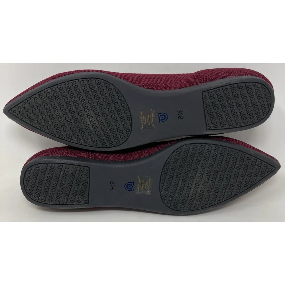 Rothy's‎ US Size 8.5 Point Cabernet Burgundy Herringbone Knit Ballet Flats